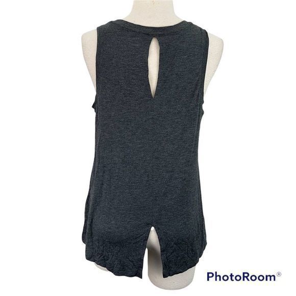 NWOT HALOGEN Charcoal Grey Tank Top with‎ Peak-A-Book Back (S) - Picture 7 of 7